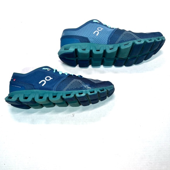 On Cloud X Men's Size 11 Running Shoes Storm Tide Blue Green Gym Trainer Sneaker - Picture 7 of 7